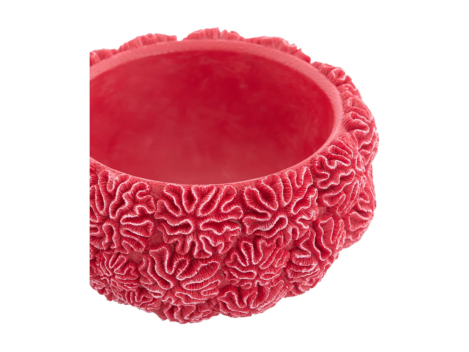 Caja decorativa + tapa CORAL - Ø20x15,5cm - Rojo
