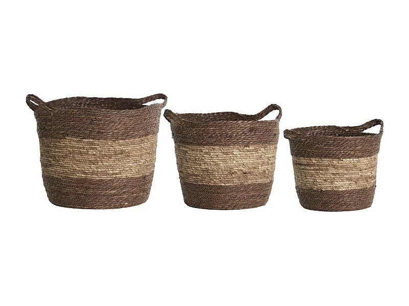 Cesta KILKEE - Ø40x40cm - Marrón - Juego de 3