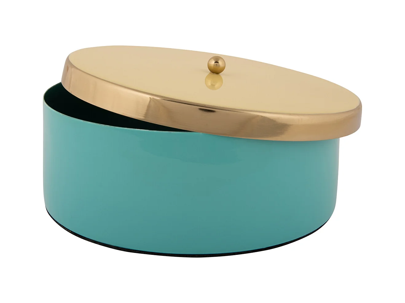 Boîte de rangement Double Funky Large - Bleu turquoise et jaune doux