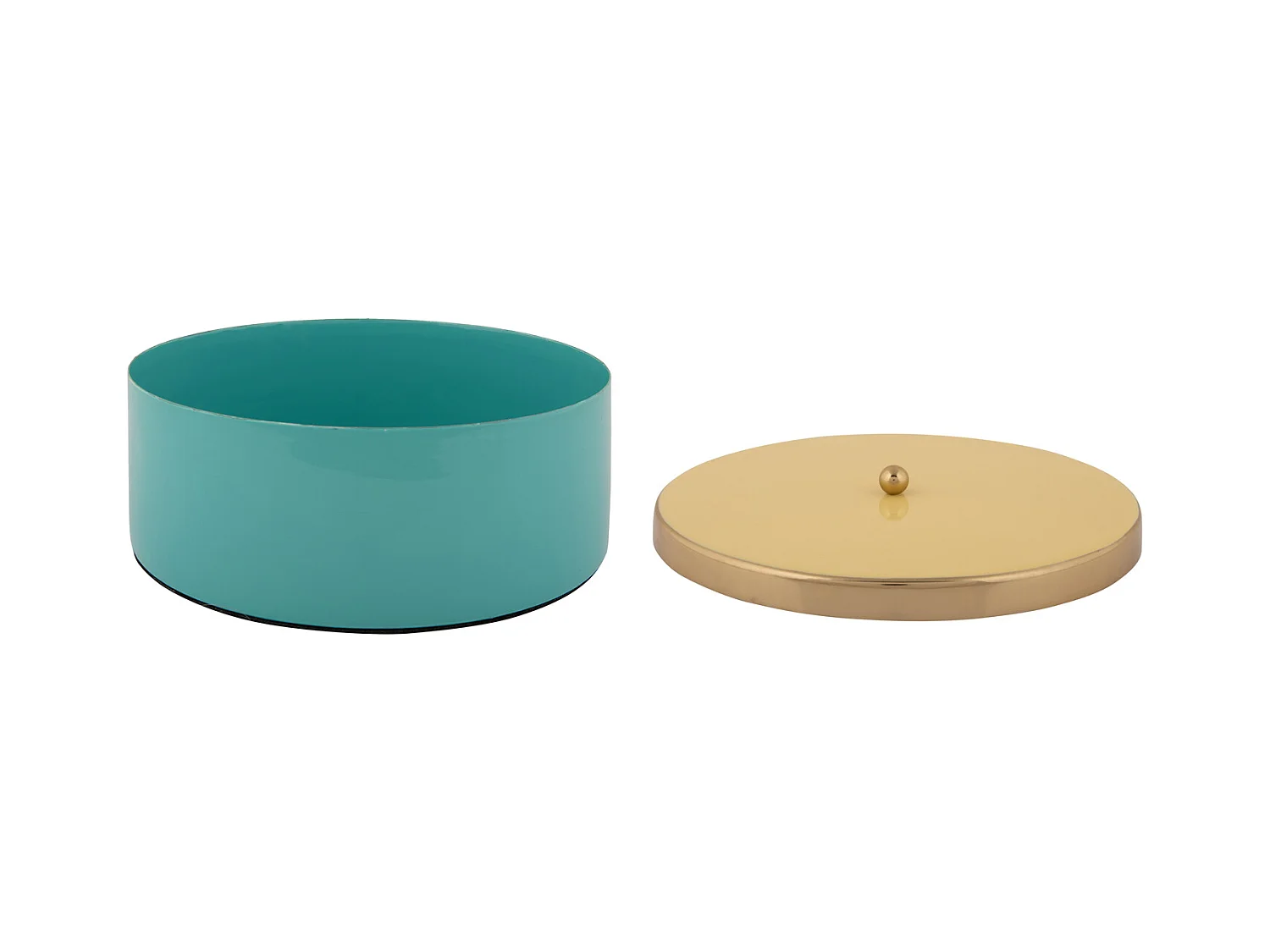 Boîte de rangement Double Funky Large - Bleu turquoise et jaune doux