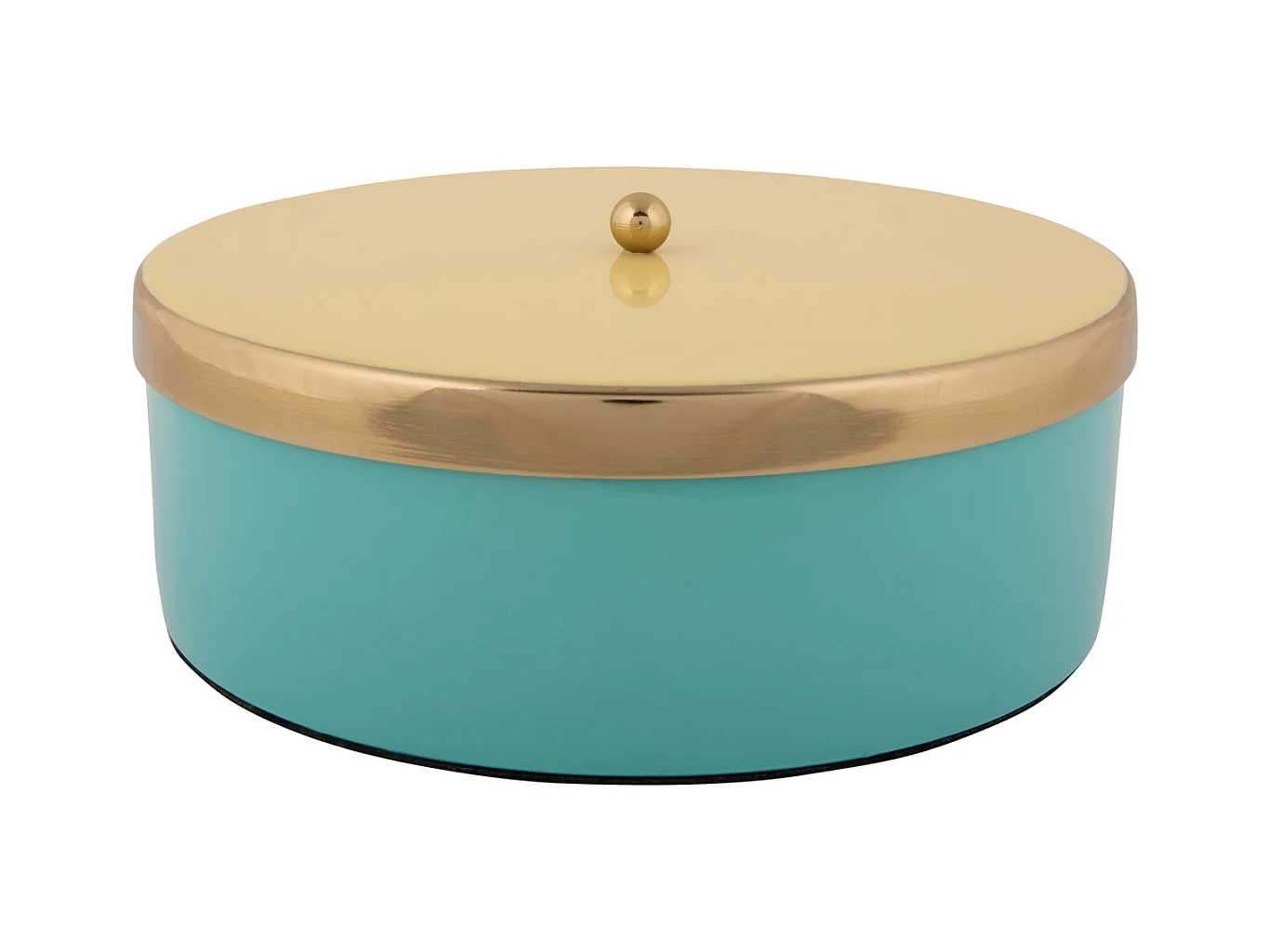 Boîte de rangement Double Funky Large - Bleu turquoise et jaune doux