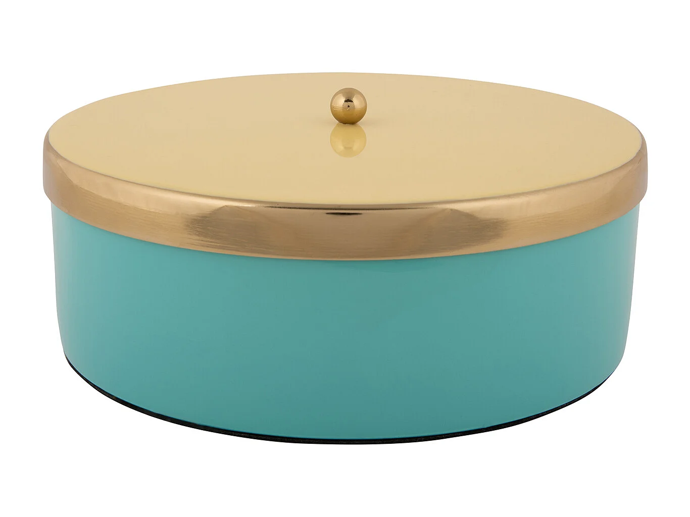 Caja de almacenamiento Double Funky Large - Azul turquesa y amarillo suave