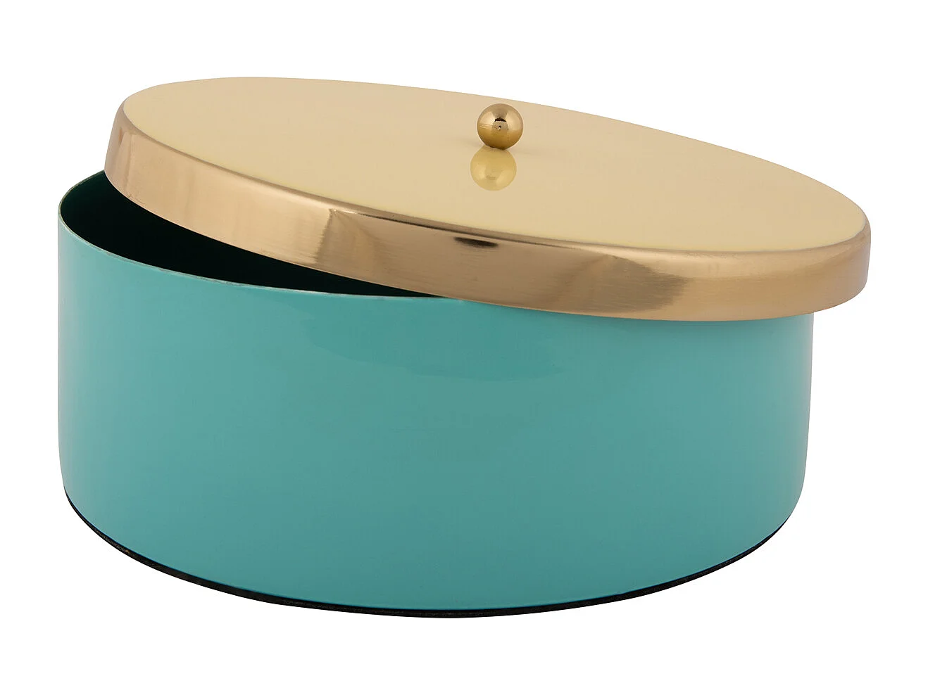 Caja de almacenamiento Double Funky Large - Azul turquesa y amarillo suave