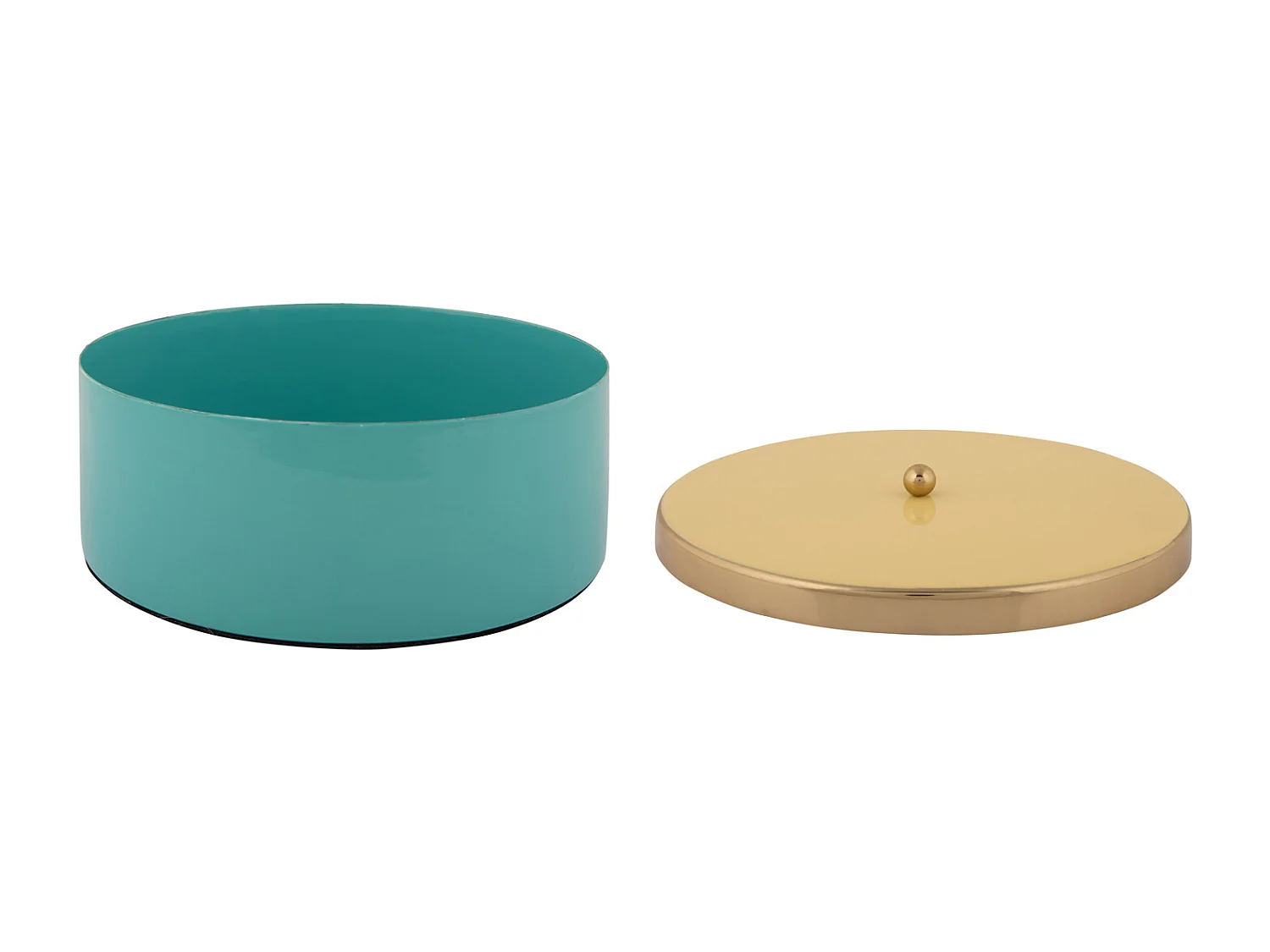 Caja de almacenamiento Double Funky Large - Azul turquesa y amarillo suave