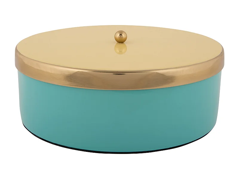 Caja de almacenamiento Double Funky Large - Azul turquesa y amarillo suave