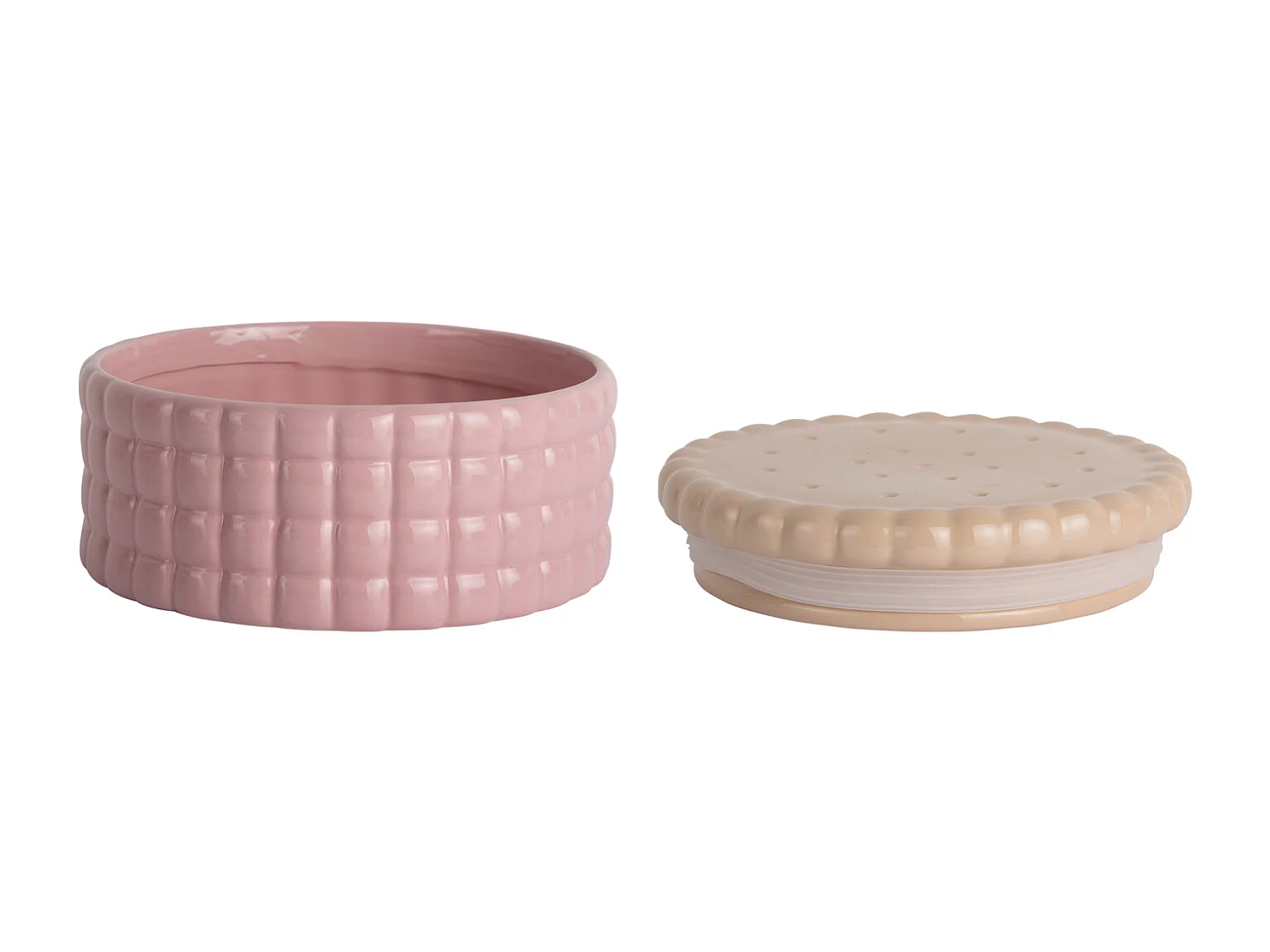Grande boîte à biscuits en pot de rangement - Rose pâle
