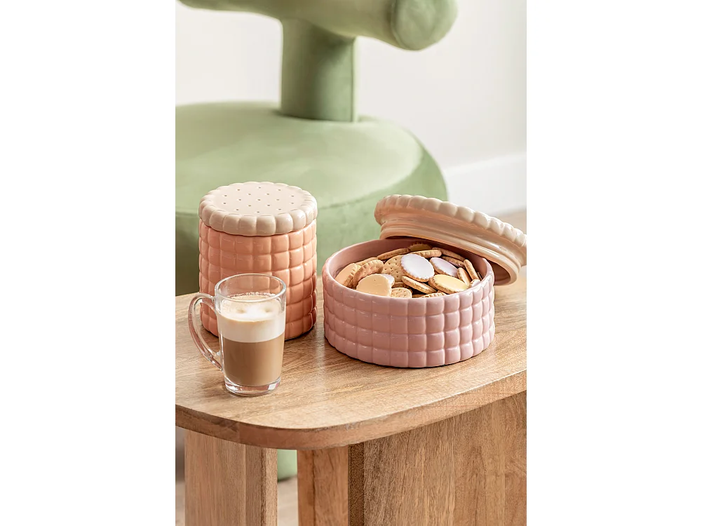 Grande boîte à biscuits en pot de rangement - Rose pâle