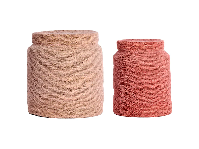 Korb BETANIA - Ø33x38cm - Rosa - 2er-Set