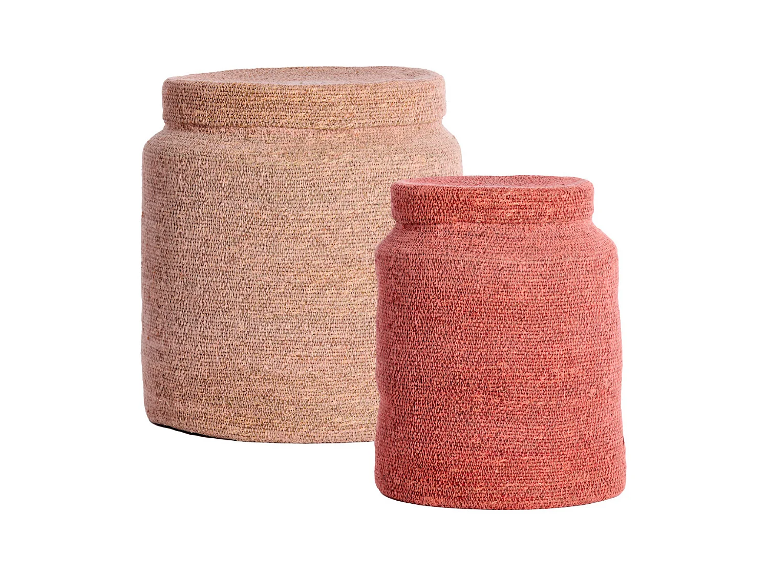 Panier BETANIA - Ø33x38cm - Rose - Lot de 2