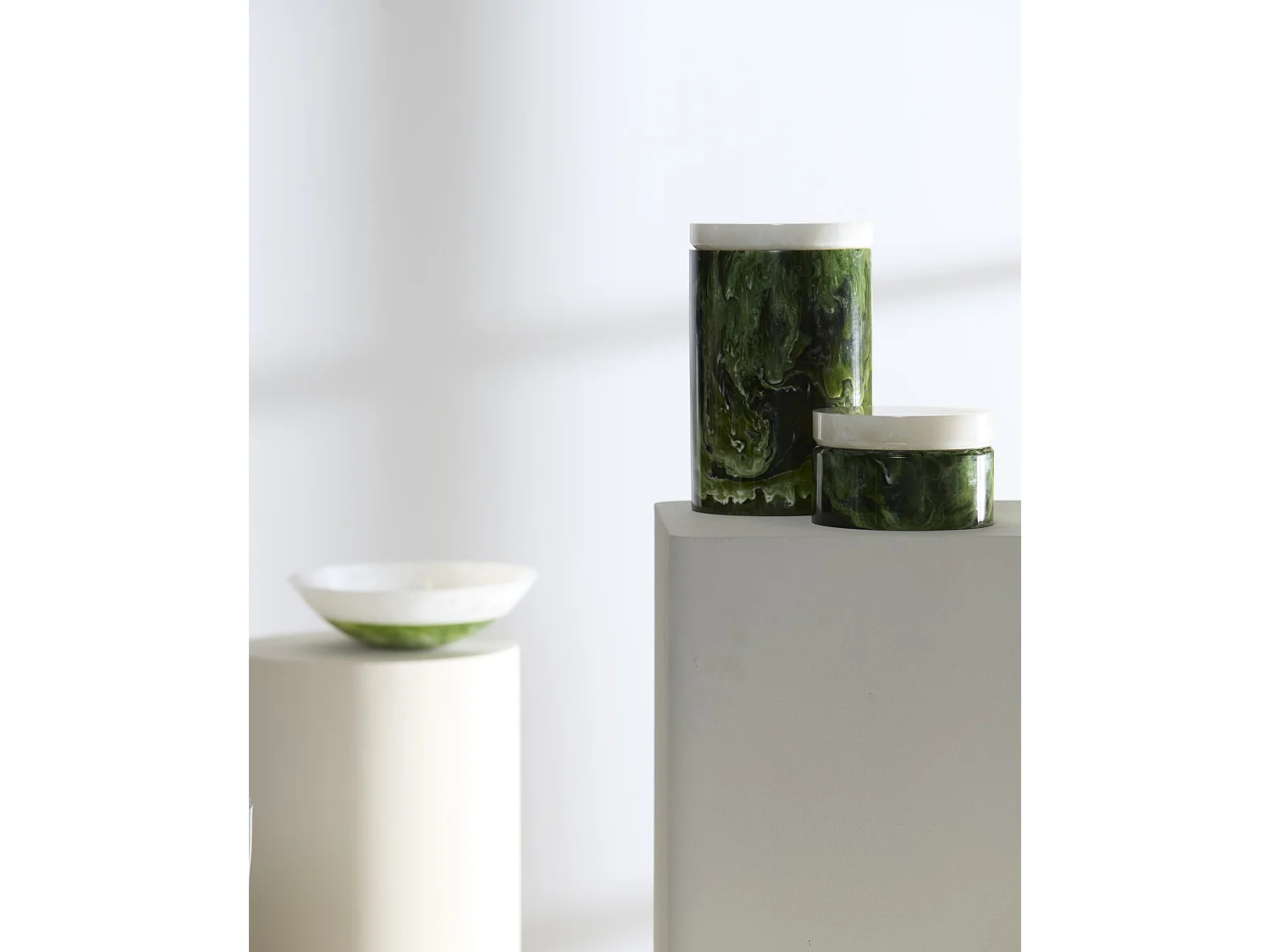 Déco KELIMUTU - Ø15x9,5cm - Vert