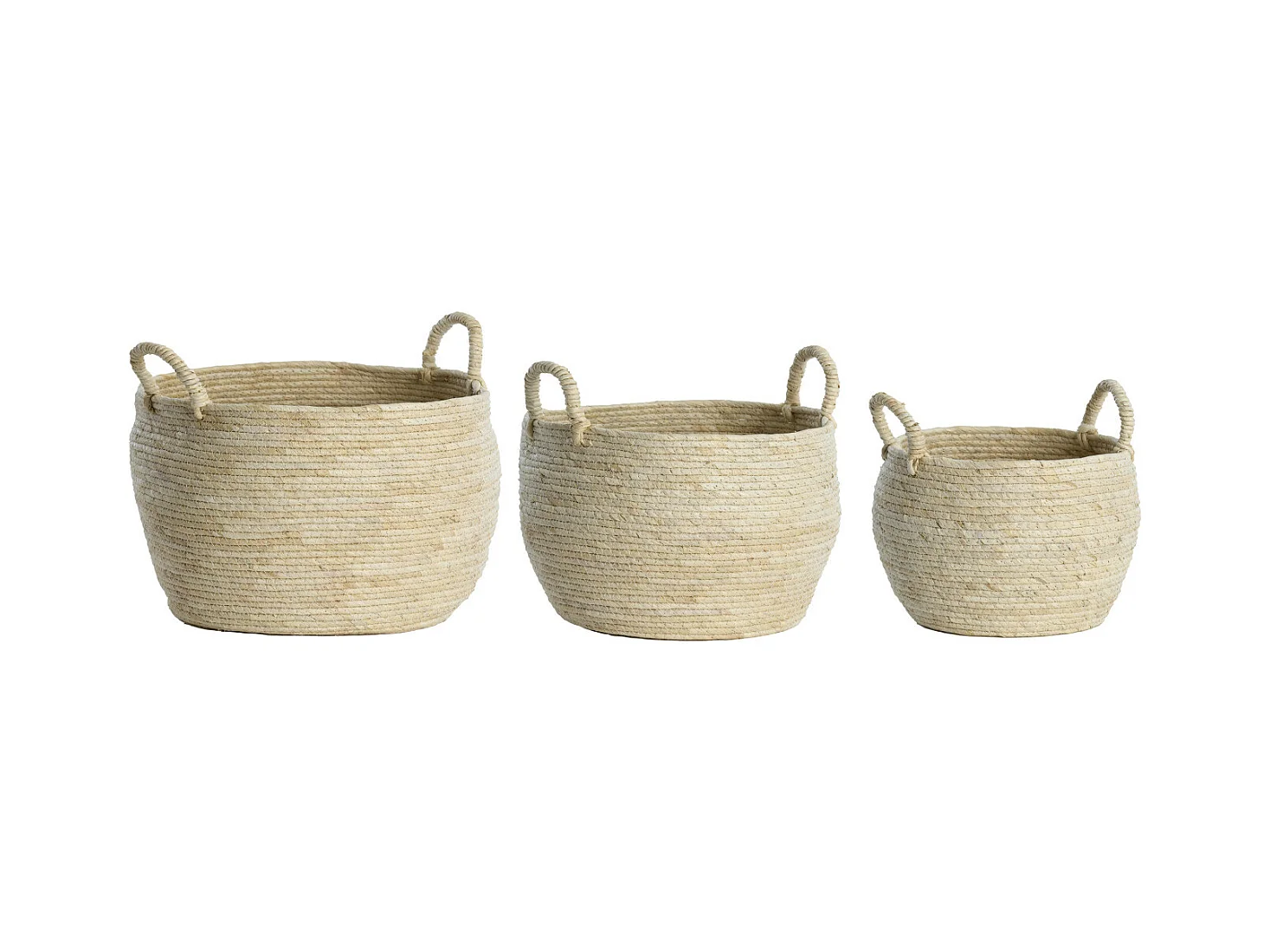 Panier KILBAHA - Ø33x30cm - Marron - Lot de 3