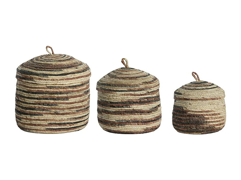 Panier KILRUSH - Ø34x36cm - Marron - Lot de 3