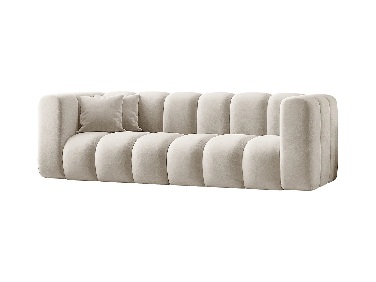 Canapé trois places Grand Modular tissu Salvador gris clair