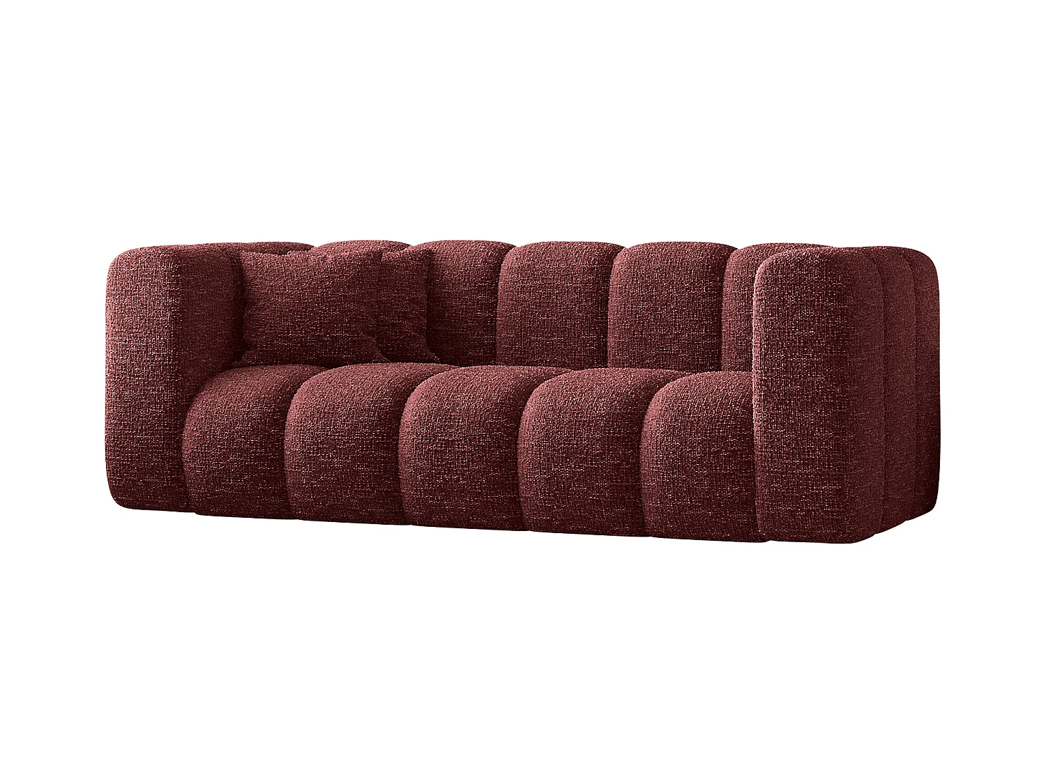 Couch, Sofa, Zweisitzer-Sofa Grand Modular Stoff Haga Rotwein