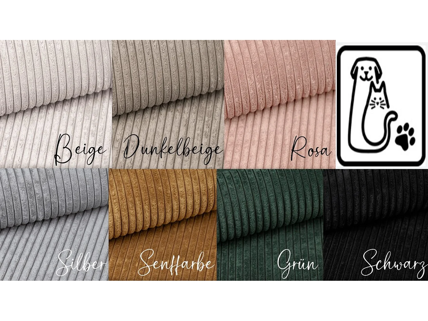 Canapé d'angle DANI en U Tissu élégant Poso beige foncé