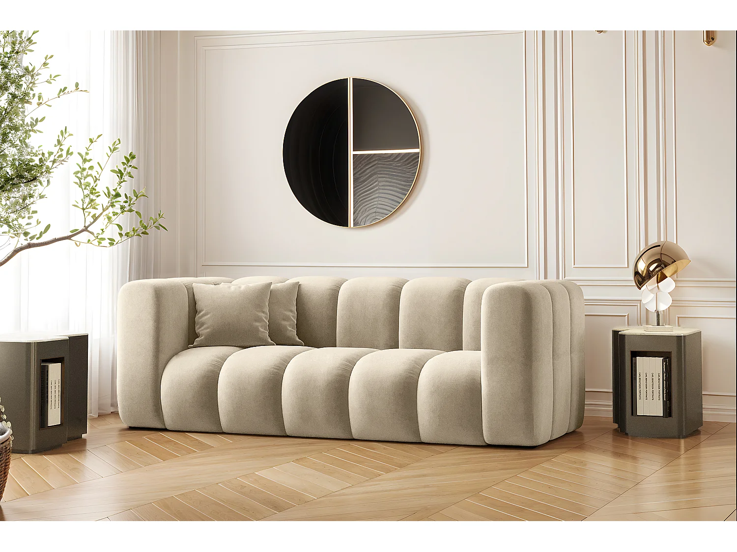 Sofa Zweisitzer-Sofa Grand Modular Stoff Salvador Beige