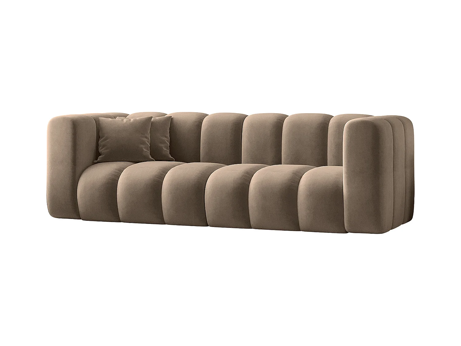 Canapé Canapé trois places Grand Modular tissu Salvador beige foncé