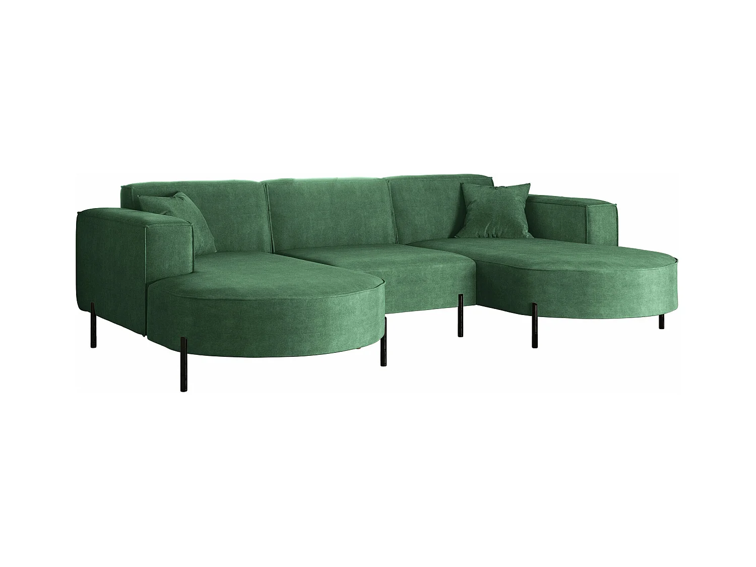 Canapé d'angle, Canapé Designer Modena U Pure tissu Noel Pistache