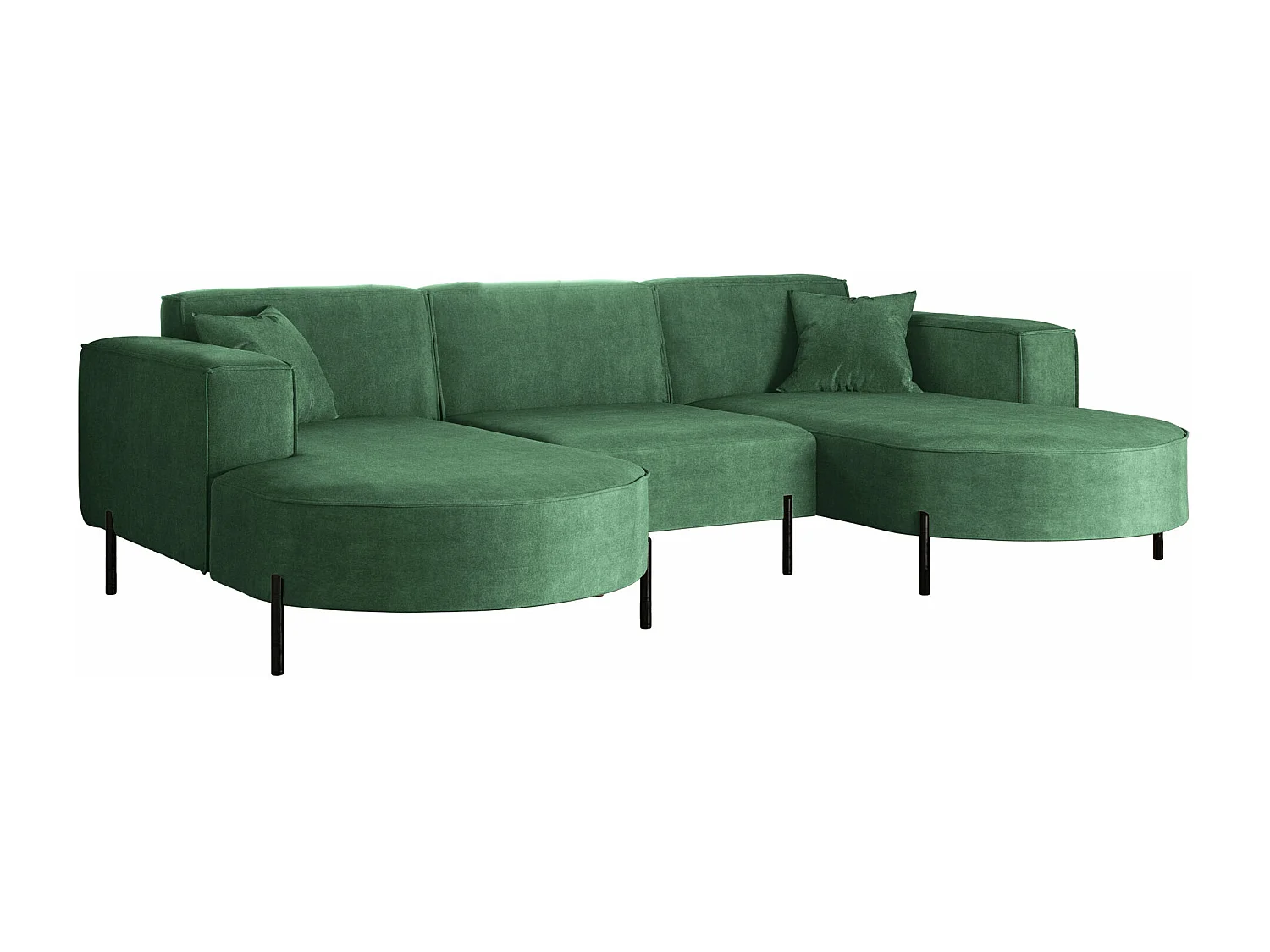 Canapé d'angle, Canapé Designer Modena U Pure tissu Noel Pistache