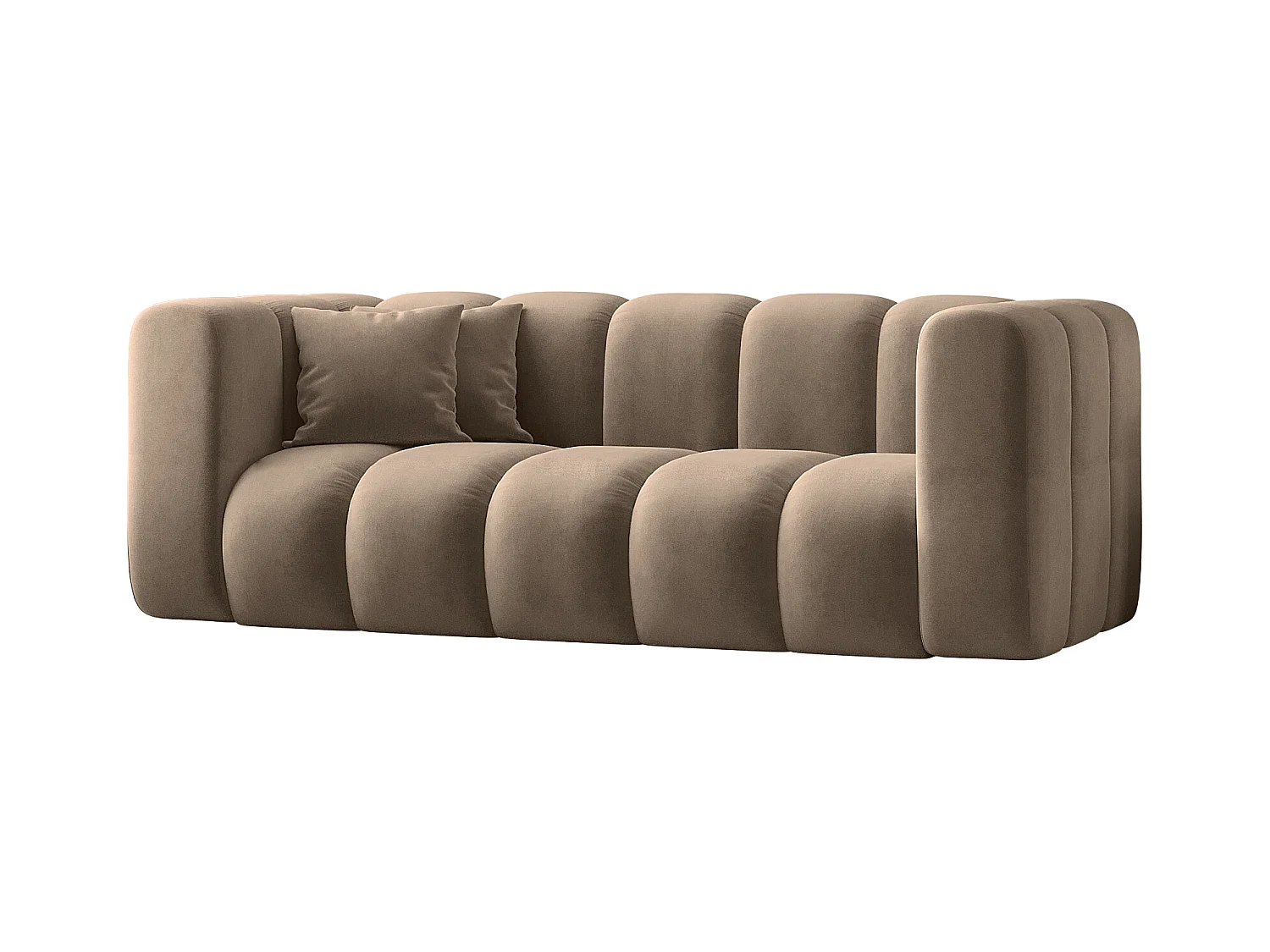 Sofa Zweisitzer-Sofa Grand Modular Stoff Salvador Dunkelbeige