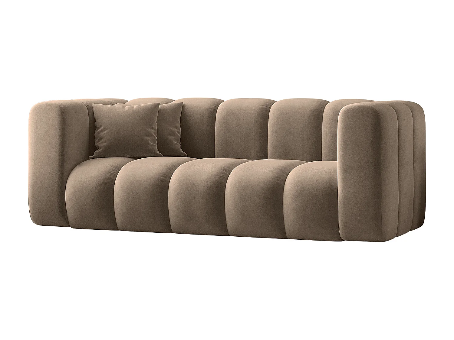 Sofa Zweisitzer-Sofa Grand Modular Stoff Salvador Dunkelbeige