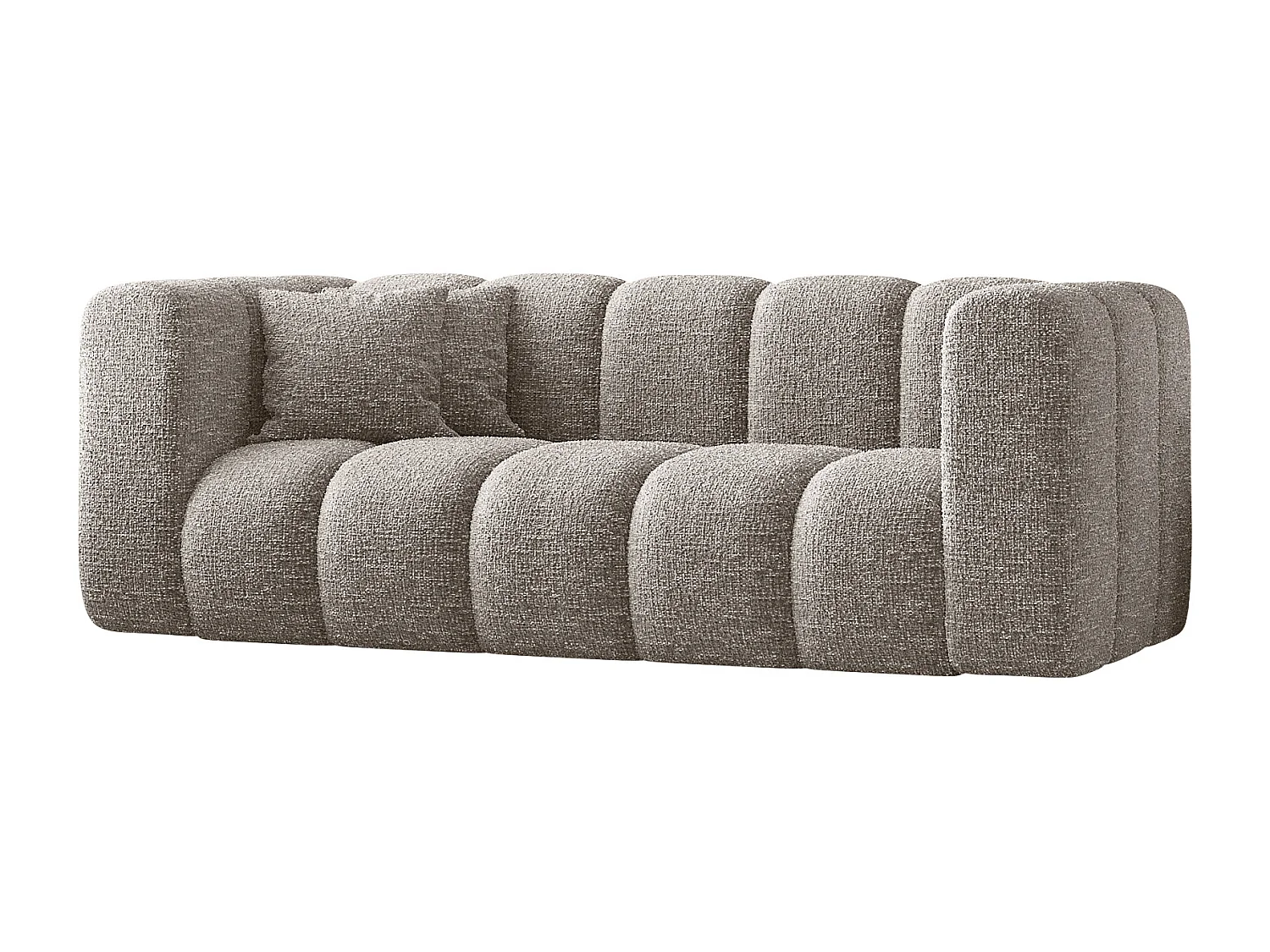 Canapé, Sofa, Canapé deux places Grand Modulaire Tissu Haga Gris Clair