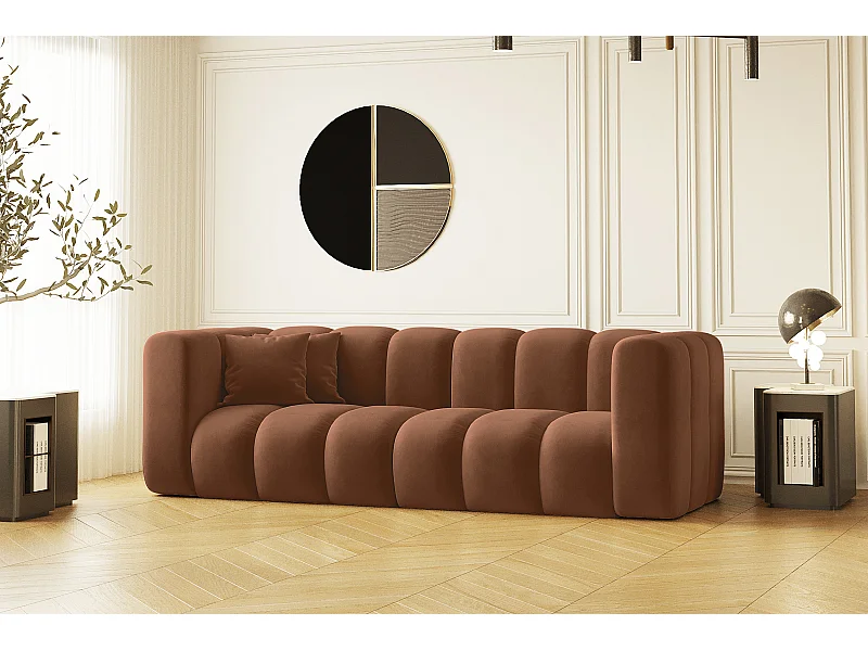 Couch Dreisitzer-Sofa Grand Modular Stoff Salvador Braun