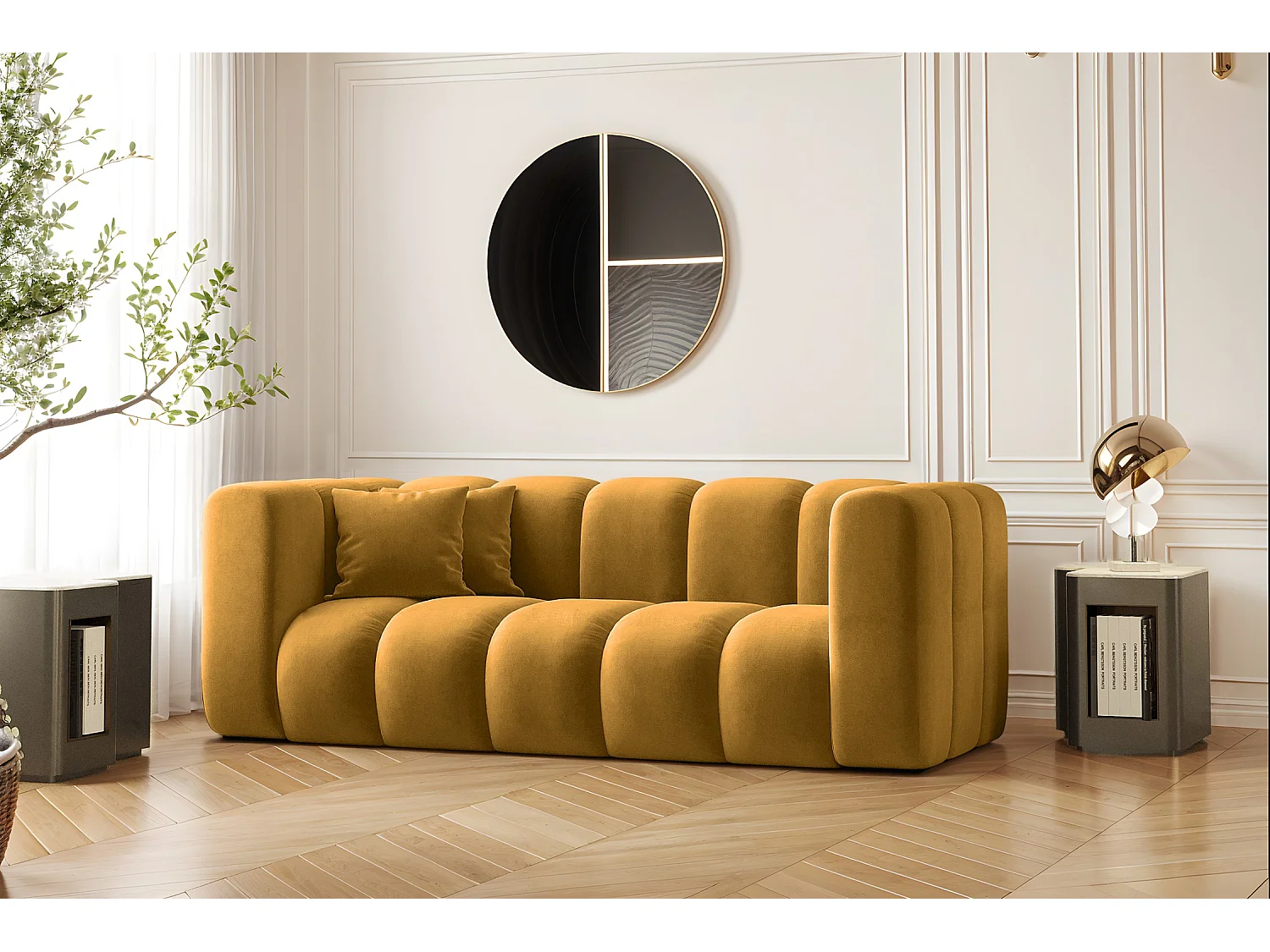 Sofa Zweisitzer-Sofa Grand Modular Stoff Salvador Gelb