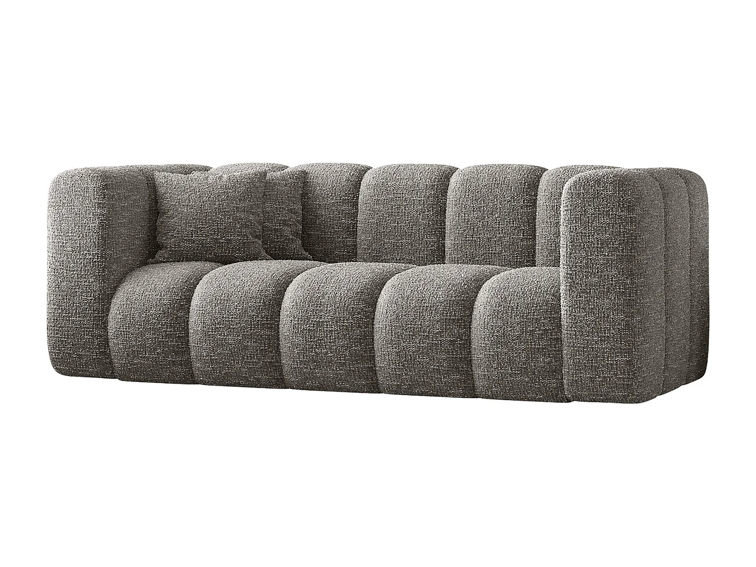 Canapé, Sofa, Canapé deux places Grand Modulaire Tissu Haga Gris