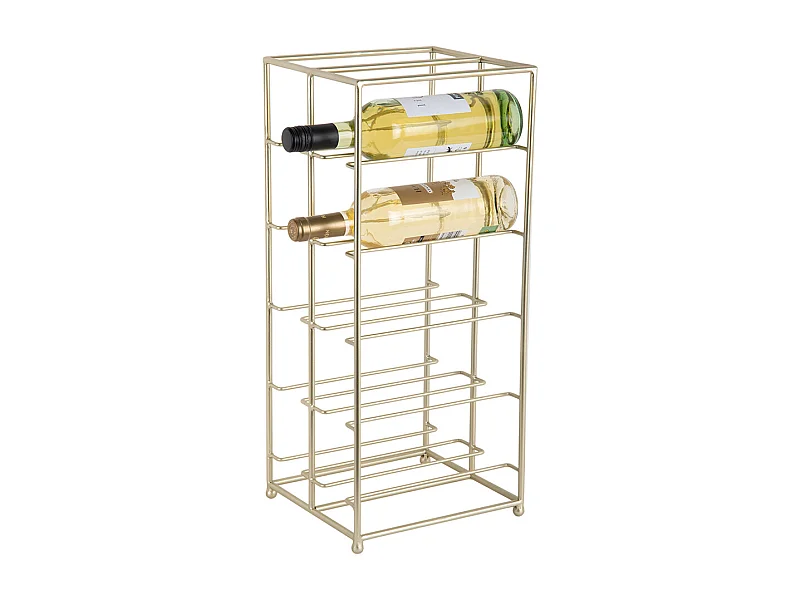 Botellero de doble piso - Pintado en dorado