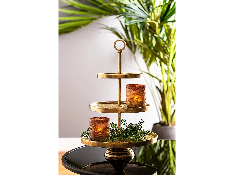 Etagere LUTEK - Ø32x48cm - Goud