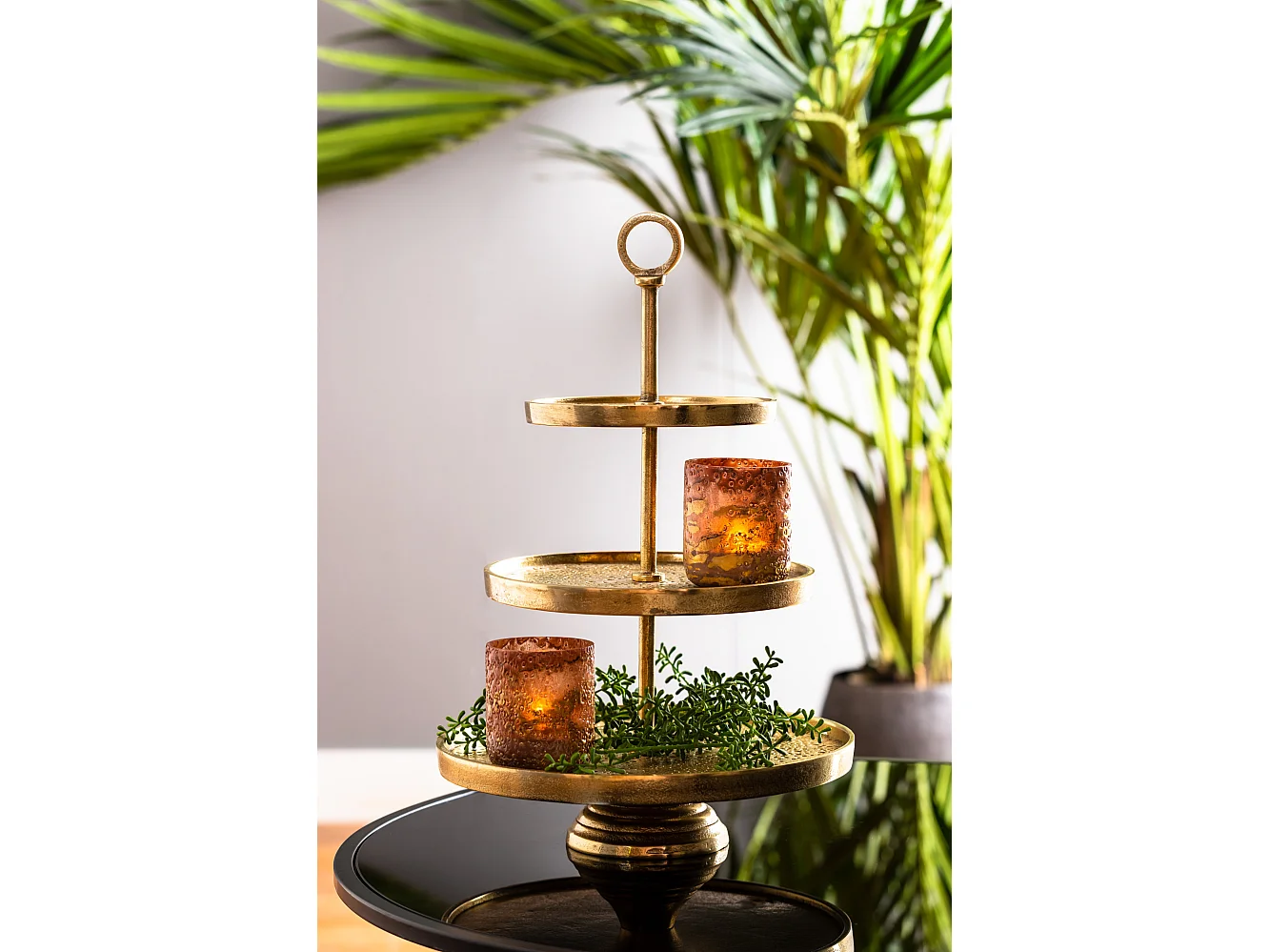 Etagere LUTEK - Ø32x48cm - Goud