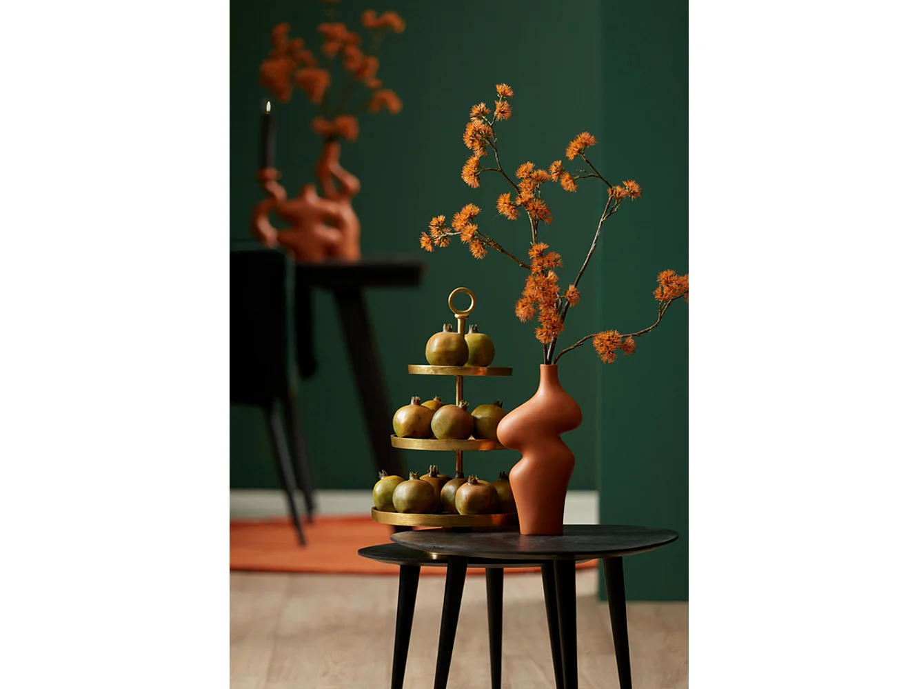 Etagere LUTEK - Ø32x48cm - Goud