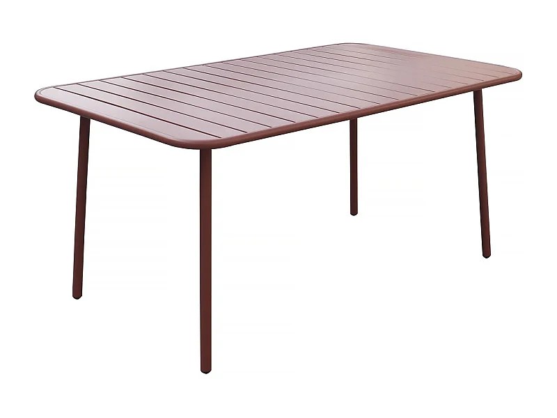 Table jardin en métal "Bilbao" - 150 x 90 x 71 cm - Terracotta