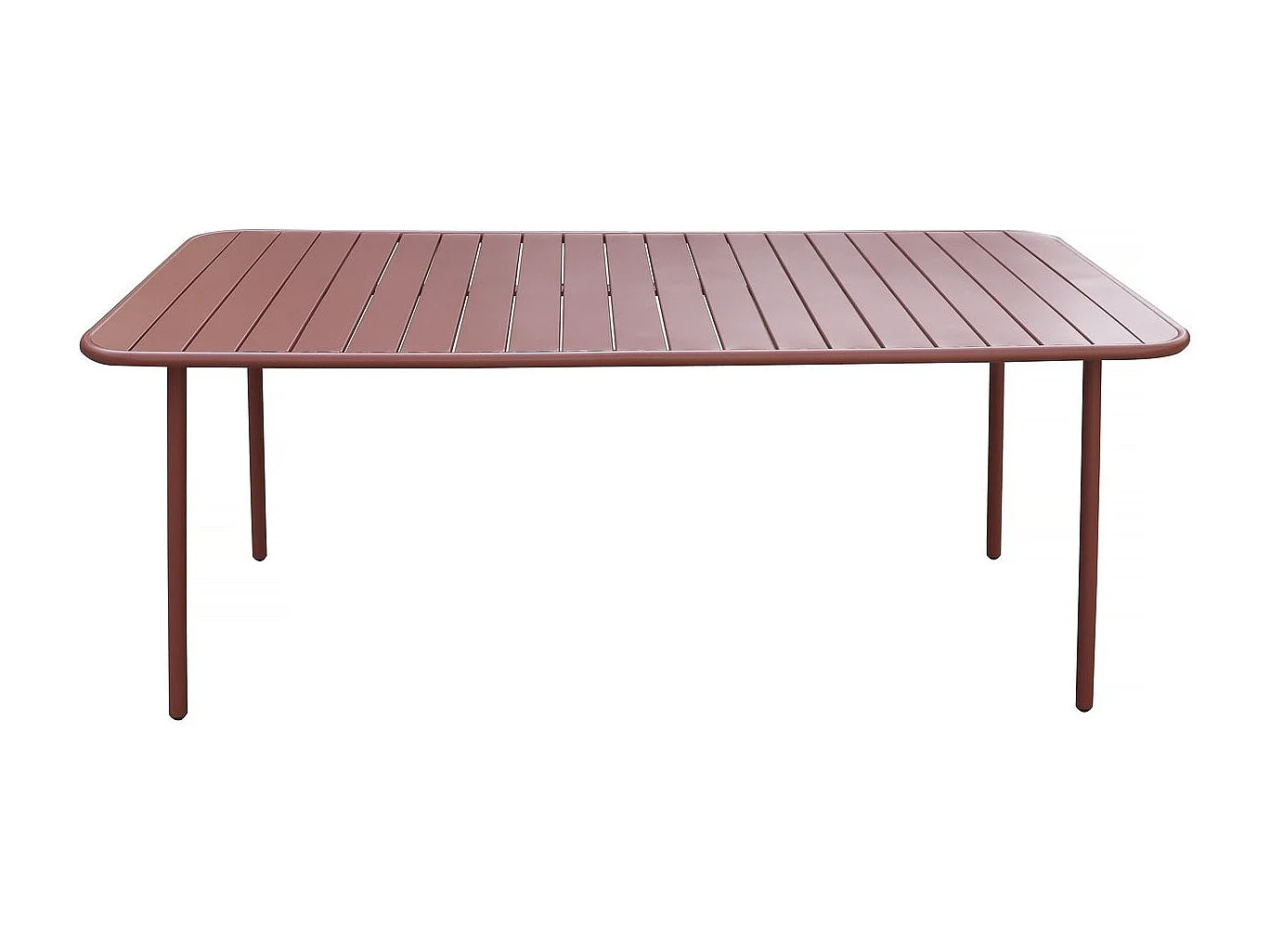 Table jardin en métal "Bilbao" - 180 x 90 x 71 cm - Terracotta
