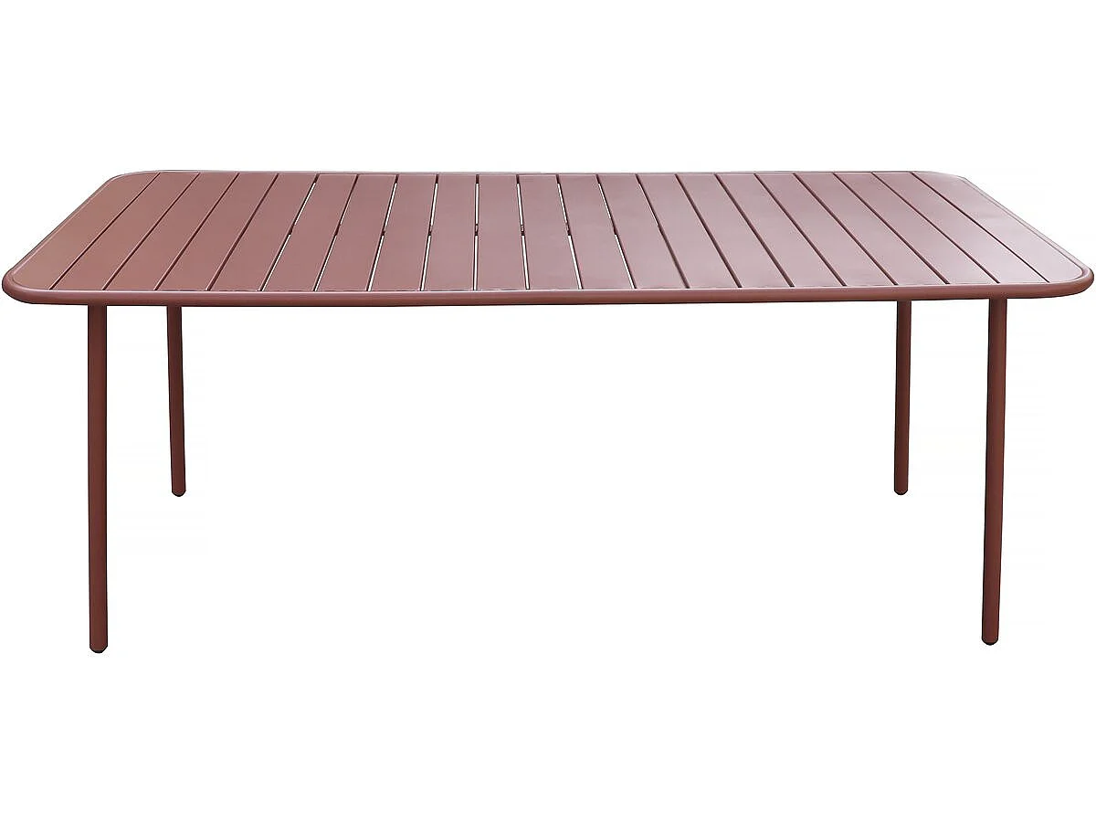 Mesa de jardim em metal "Bilbao" - 180 x 90 x 71 cm - Terracota