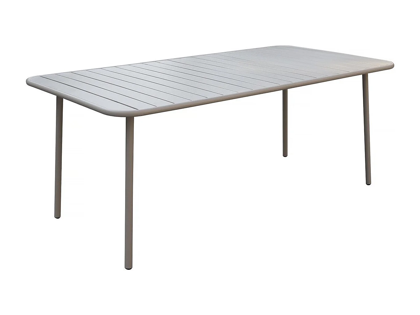 Table jardin en métal "Bilbao" - 180 x 90 x 71 cm - Taupe