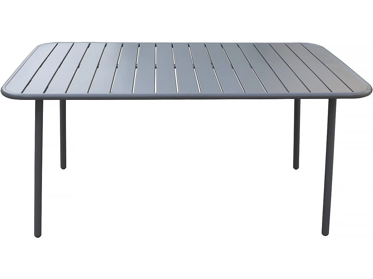 Metall utomhusmatbord "Bilbao" - 8 platser - Taupe - 180 x 90 x 71 cm