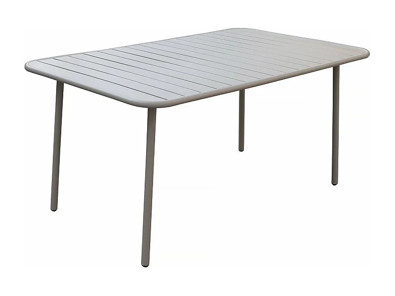 Table jardin en métal "Bilbao" - 150 x 90 x 71 cm - Taupe