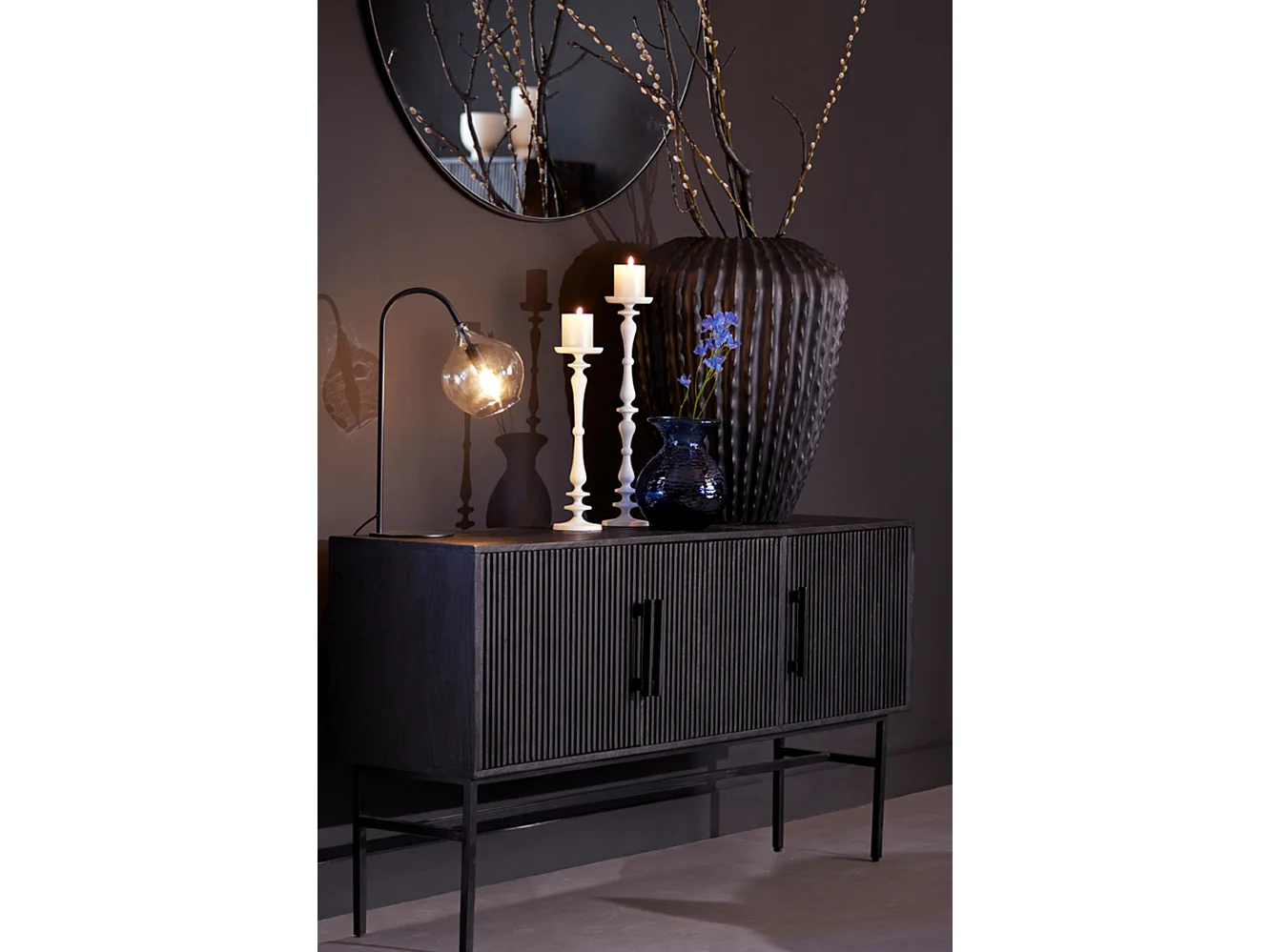 Kast ABAGE - 150x40x80cm - Zwart