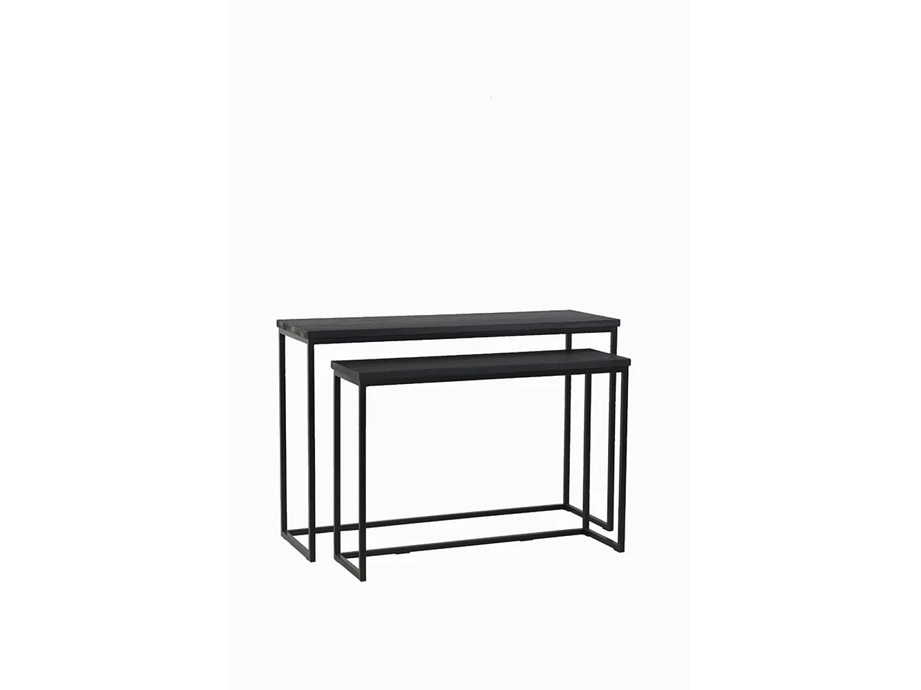 Side BRYSON - 120x40x82cm - Noir - Lot de 2