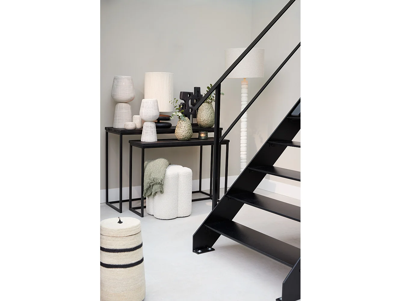 Side BRYSON - 120x40x82cm - Noir - Lot de 2