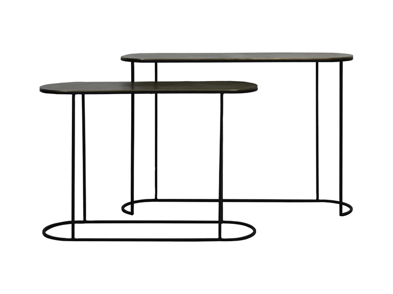 Beistelltisch BOCOV - 118x28x81cm - Bronze - 2er-Set