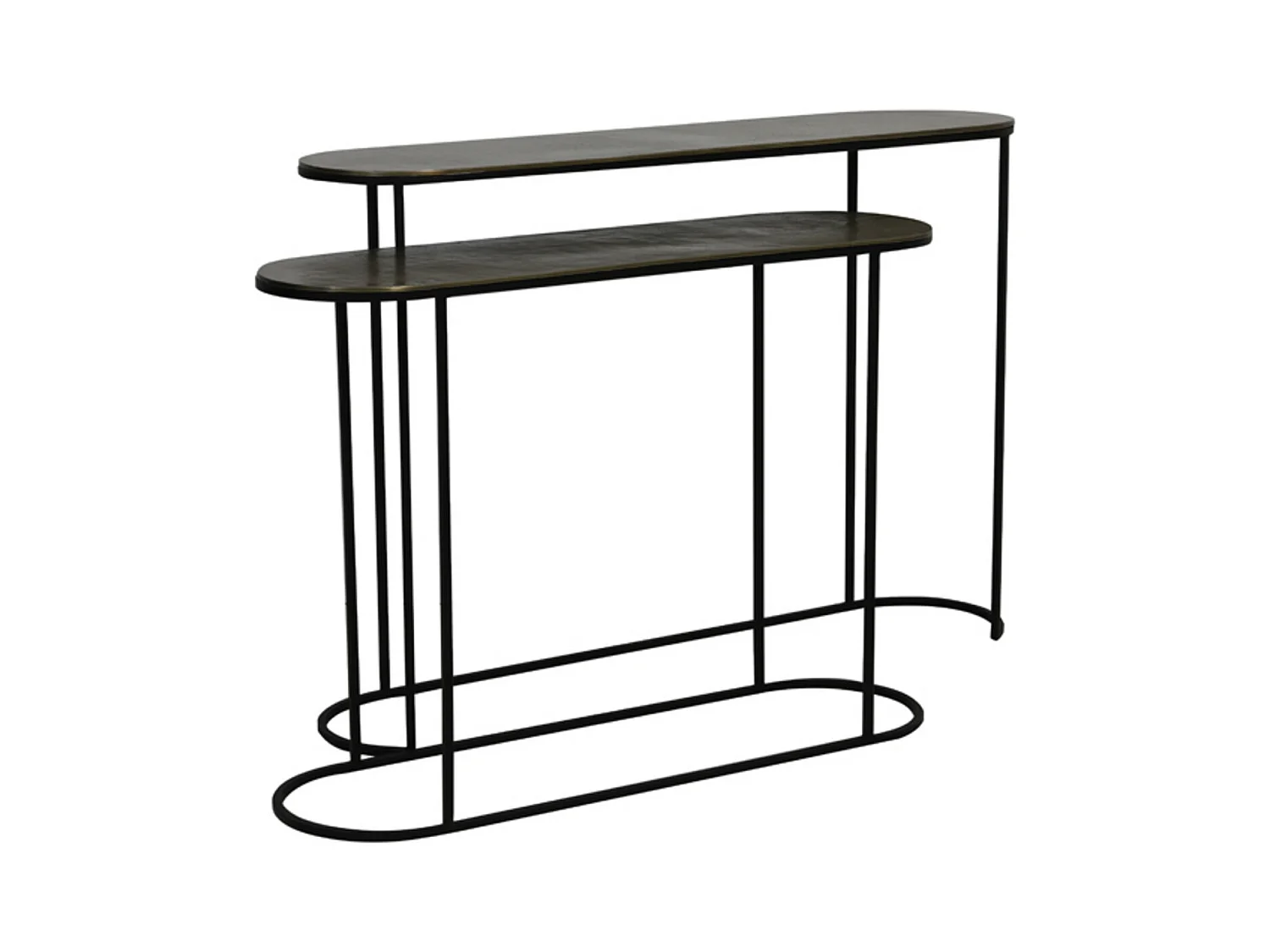 Beistelltisch BOCOV - 118x28x81cm - Bronze - 2er-Set