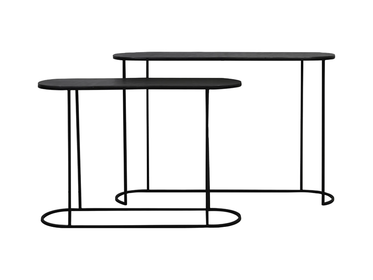 Side BOCOV - 118x28x81cm - Noir - Lot de 2