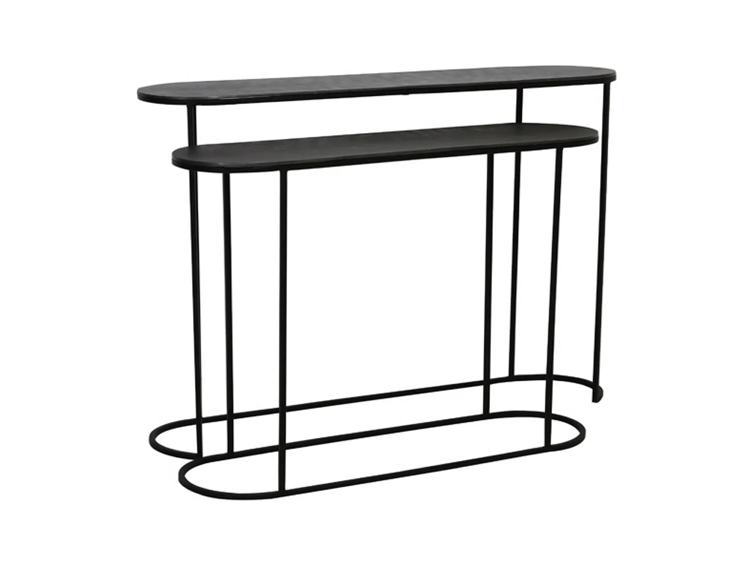 Side BOCOV - 118x28x81cm - Noir - Lot de 2