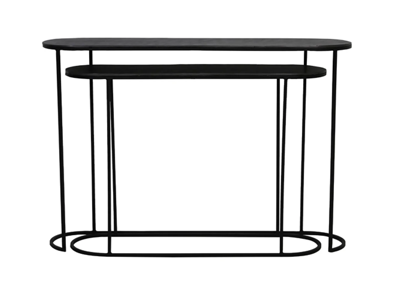 Beistellbett BOCOV - 118x28x81cm - Schwarz - 2er-Set
