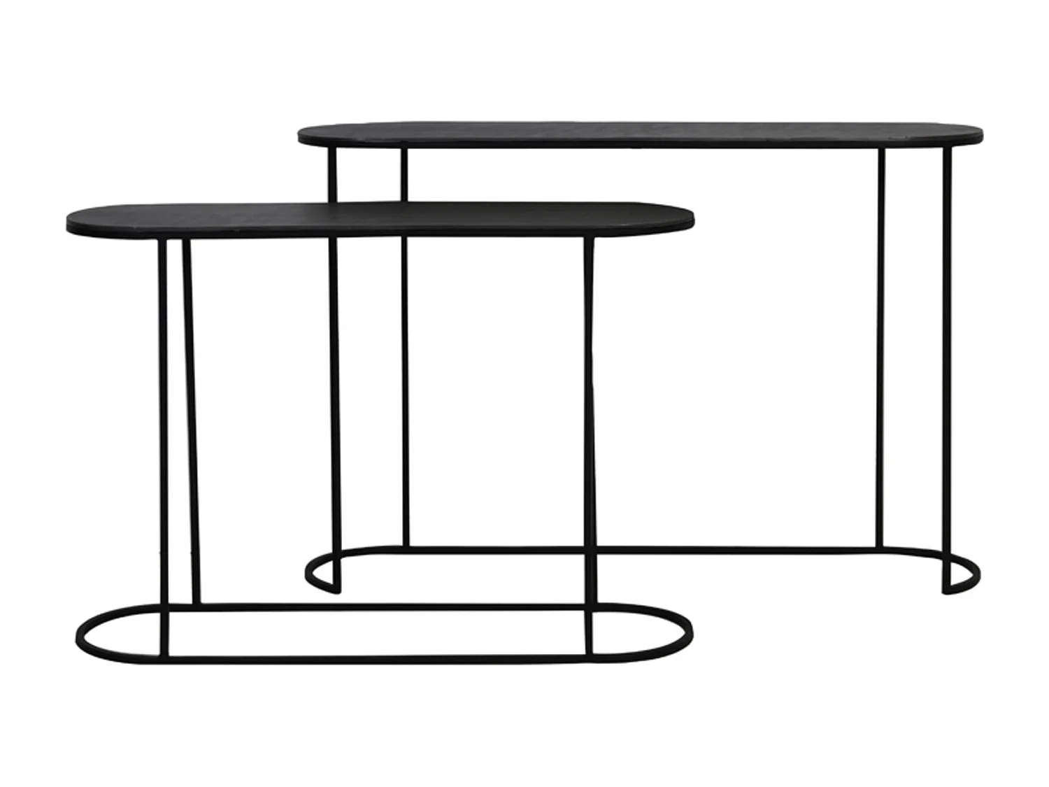 Side BOCOV - 118x28x81cm - Noir - Lot de 2