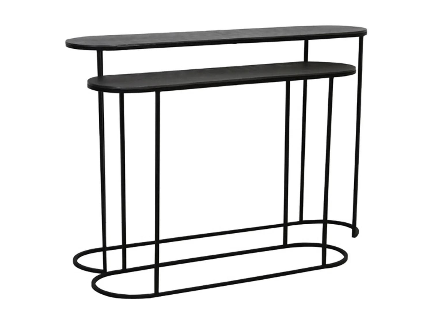 Side BOCOV - 118x28x81cm - Noir - Lot de 2