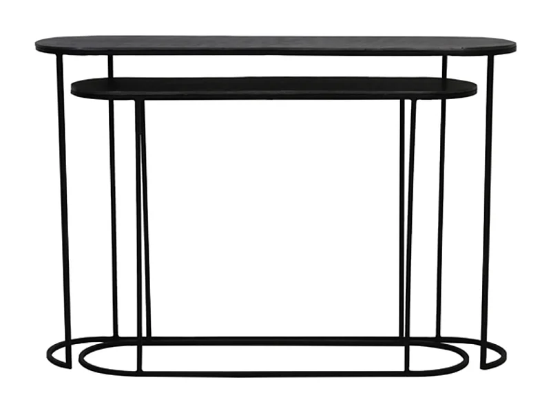 Side BOCOV - 118x28x81cm - Zwart - Set van 2